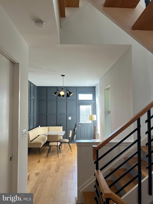 interior space featuring light wood-type flooring