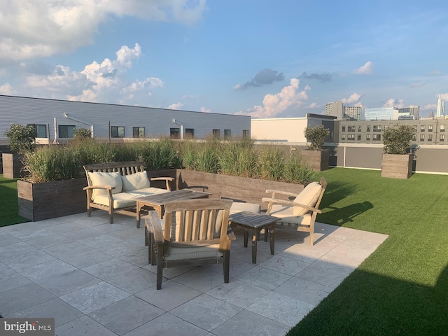 view of patio / terrace featuring an outdoor hangout area