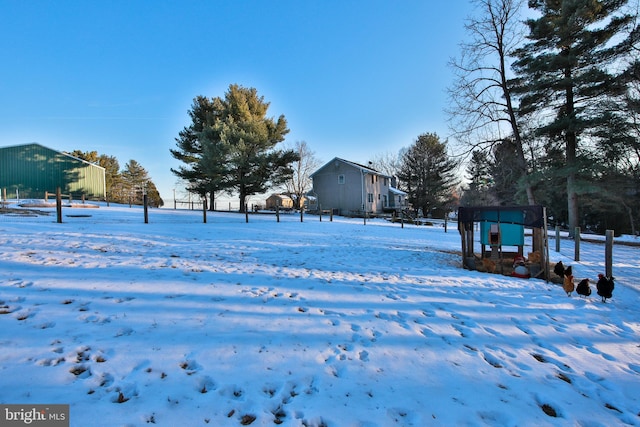 view of snowy yard