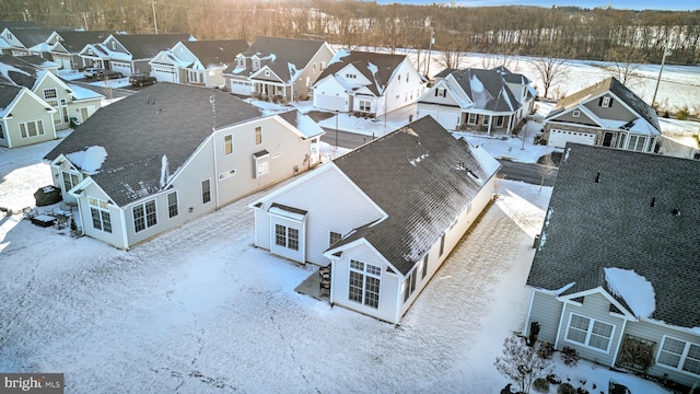 view of snowy aerial view