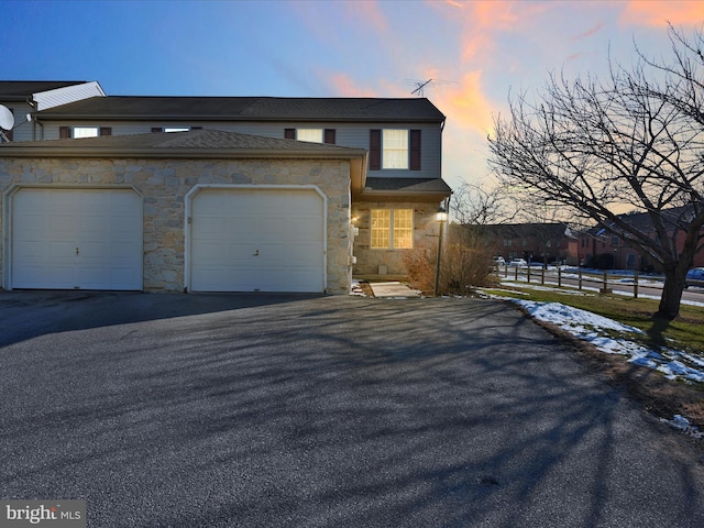 view of front of house with a garage