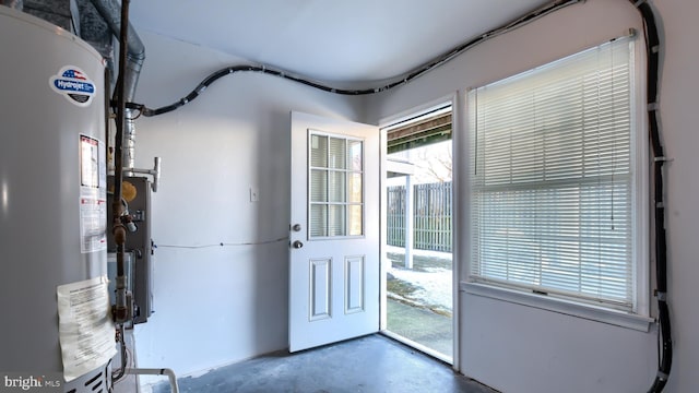 doorway with gas water heater