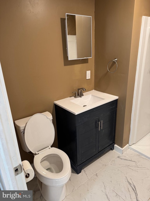 bathroom with toilet and vanity