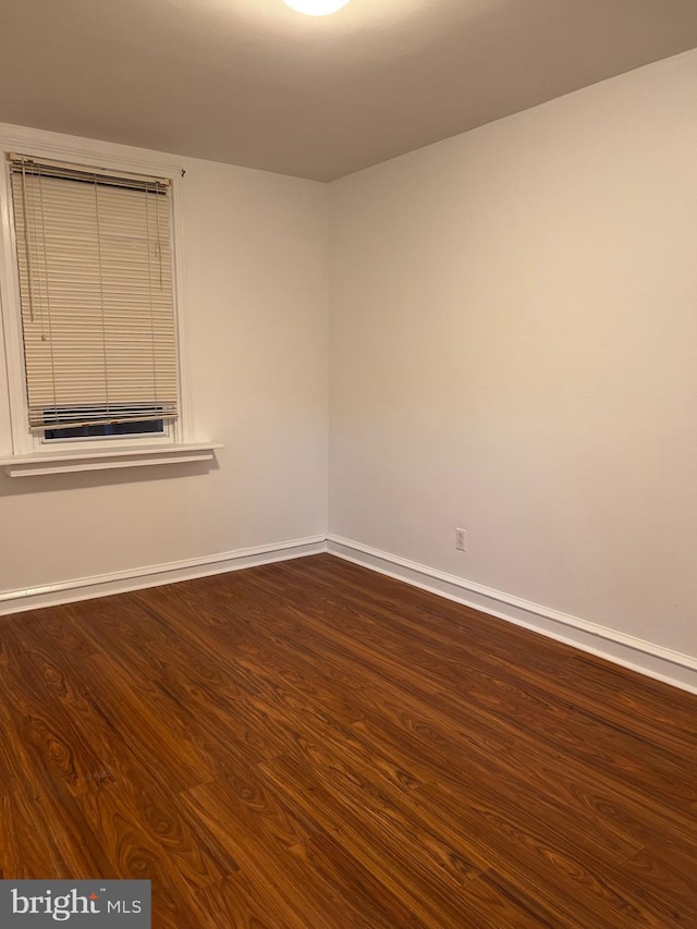 spare room featuring wood-type flooring