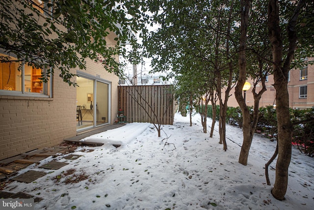 view of snowy yard