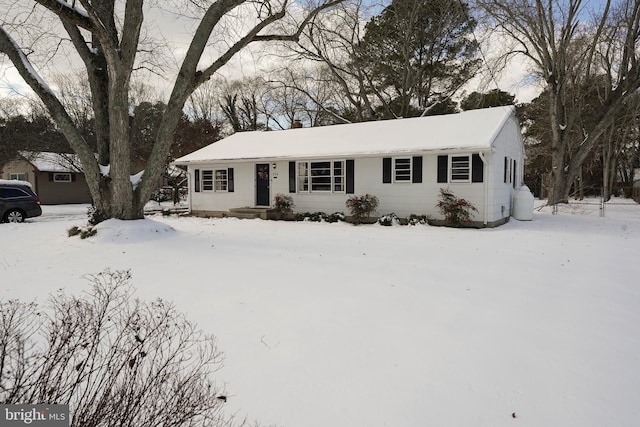 view of single story home