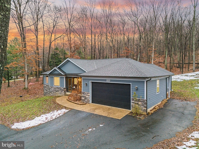 view of front of home featuring a garage