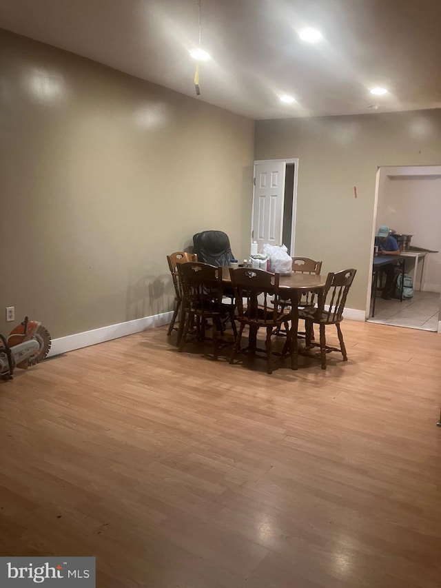 dining room featuring light wood-type flooring