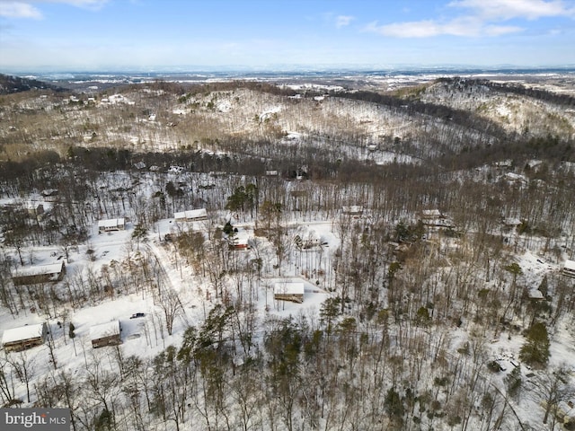 view of snowy aerial view