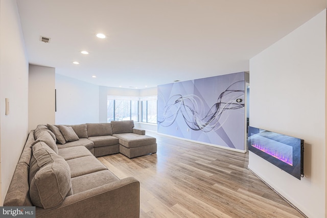 living room featuring light hardwood / wood-style floors