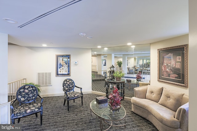 living room with carpet