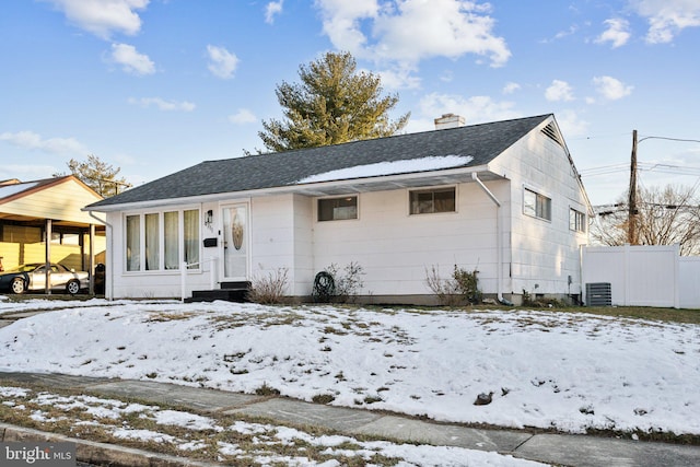 view of front of property featuring central AC