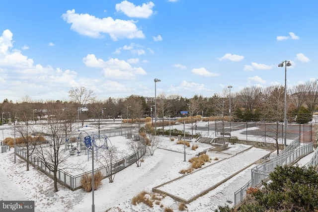 view of snowy yard