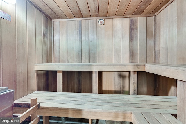 view of sauna