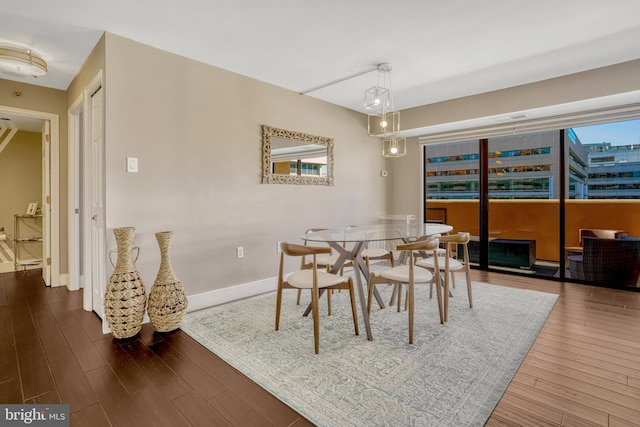 dining room featuring wood-type flooring