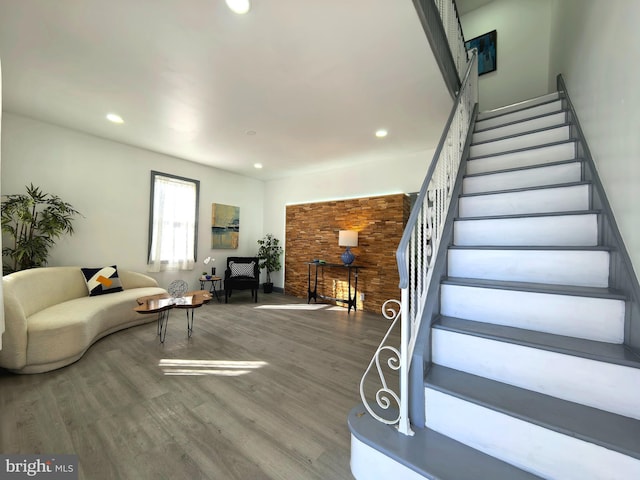 interior space with hardwood / wood-style flooring