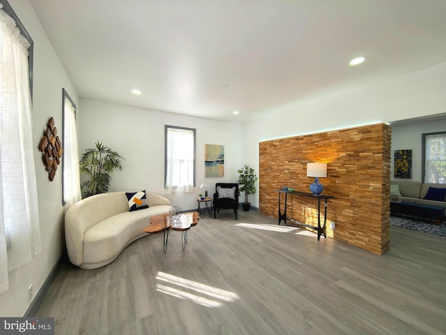 sitting room featuring wood-type flooring