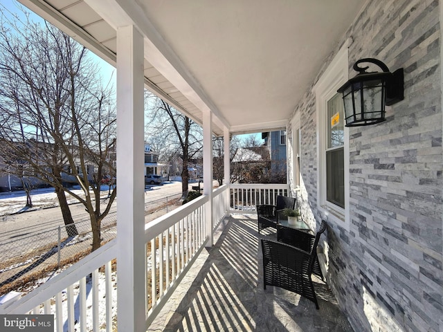 wooden deck with covered porch