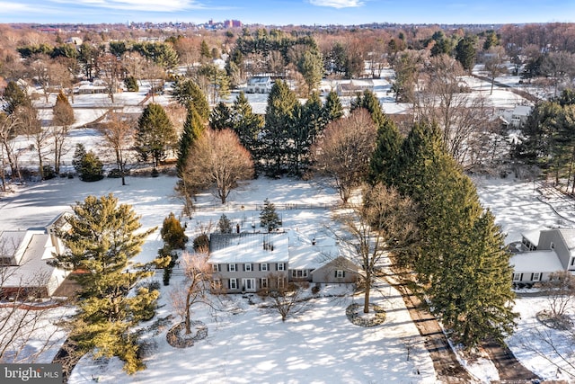 view of snowy aerial view