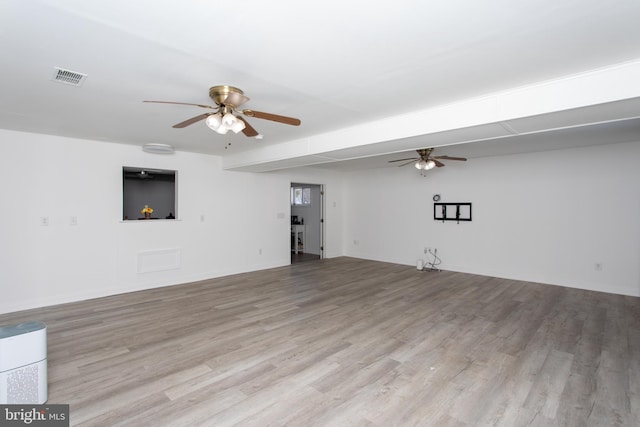 unfurnished living room featuring light hardwood / wood-style floors