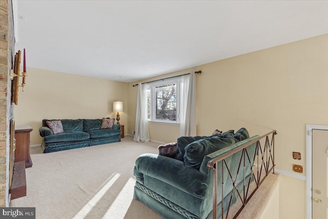 living room with carpet floors