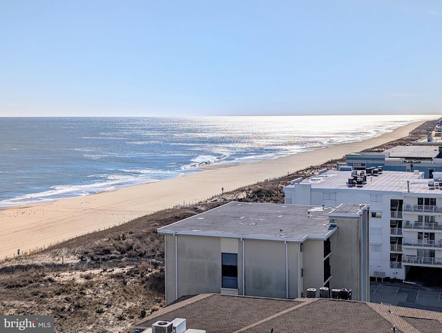 property view of water featuring a view of the beach