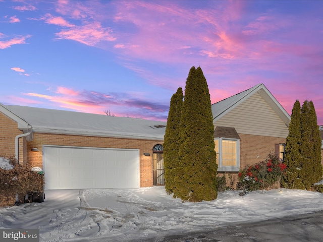 view of front of house with a garage