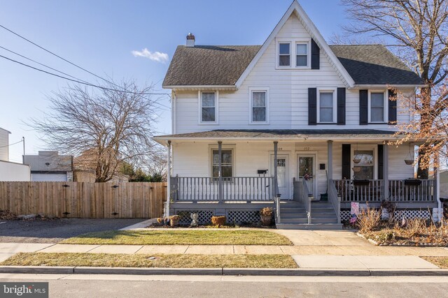 view of front of property with a porch