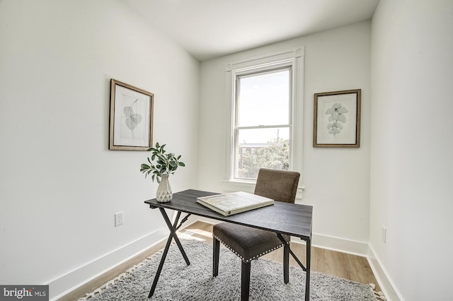 office featuring light wood-type flooring