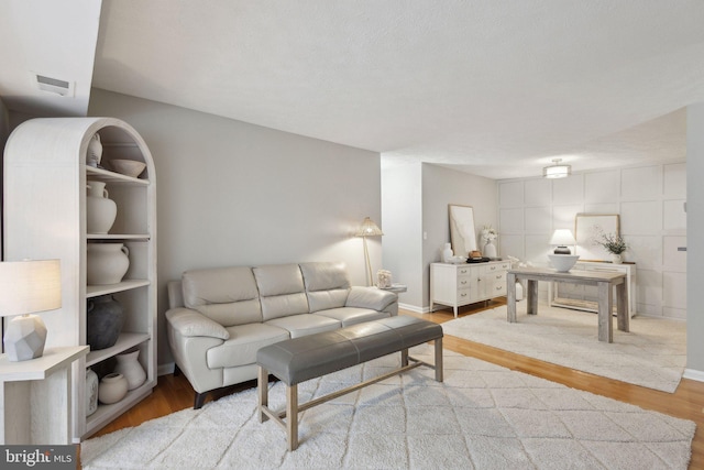 living room featuring light hardwood / wood-style flooring