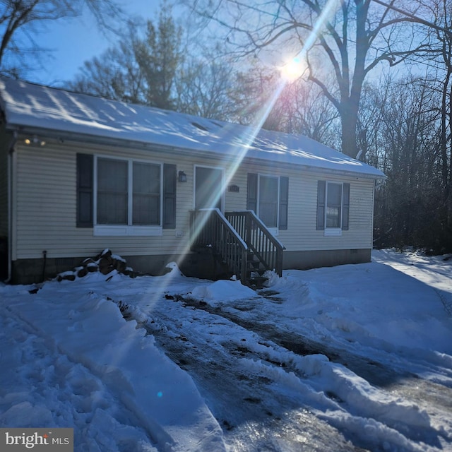 view of single story home