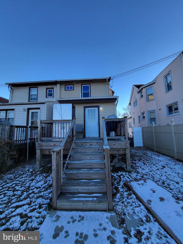 exterior space featuring a deck