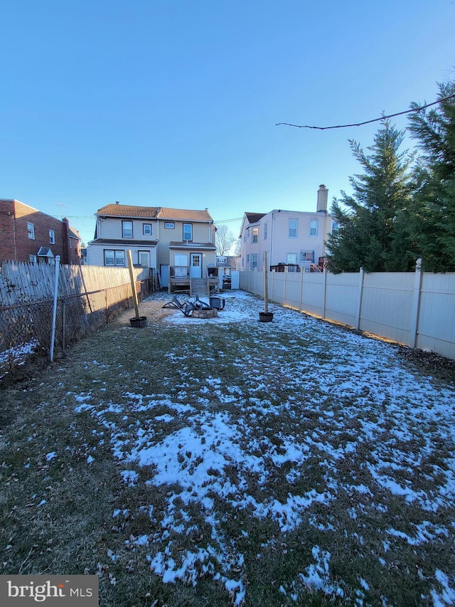 view of snowy yard