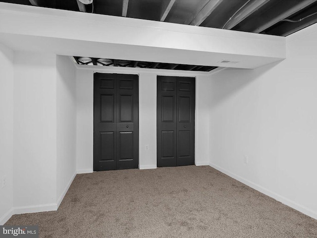 interior space featuring carpet floors