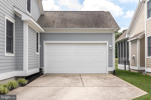 view of garage