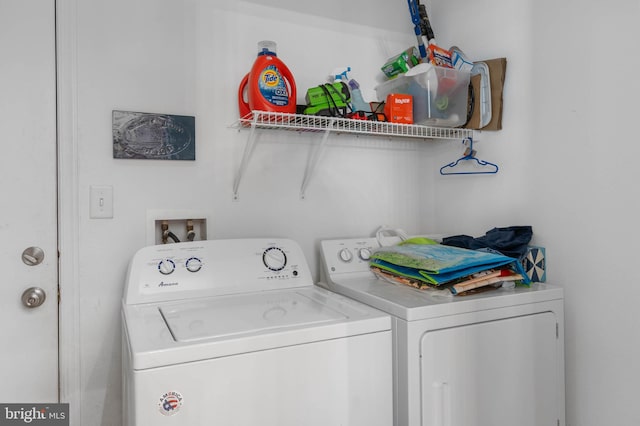 laundry area featuring independent washer and dryer