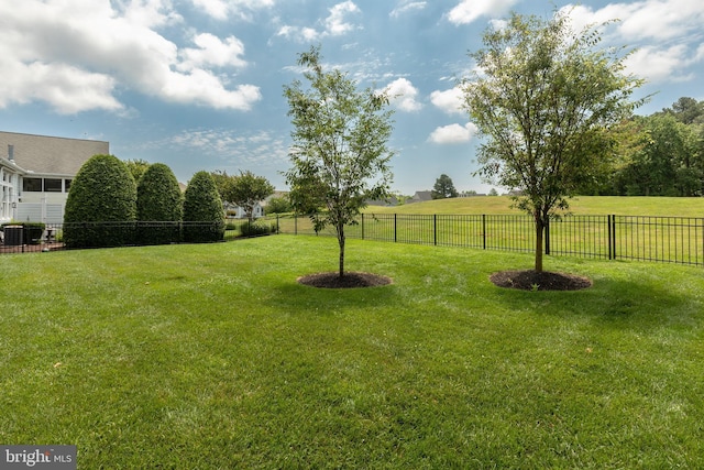 view of yard with a rural view