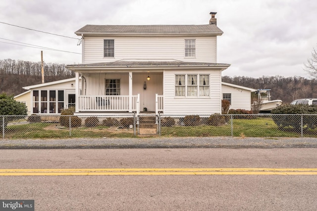 view of front of property with covered porch