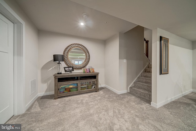 interior space with carpet flooring