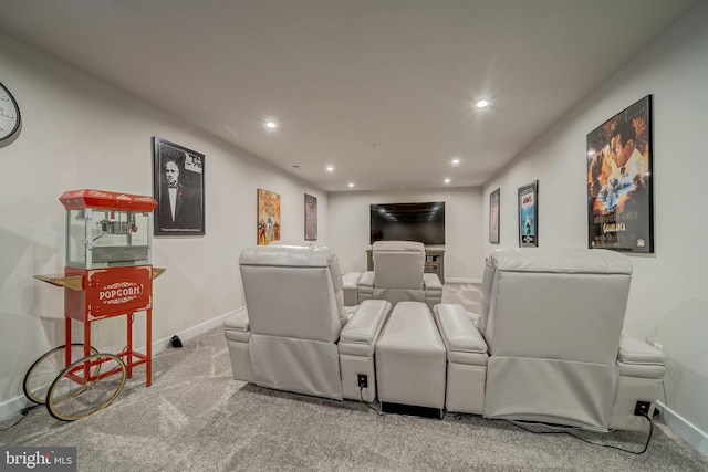 view of carpeted cinema room