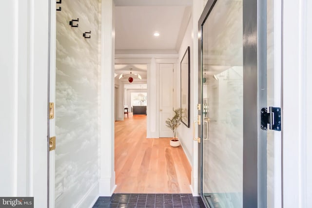 hallway featuring hardwood / wood-style floors