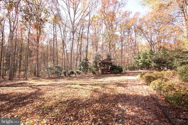 view of yard with a gazebo