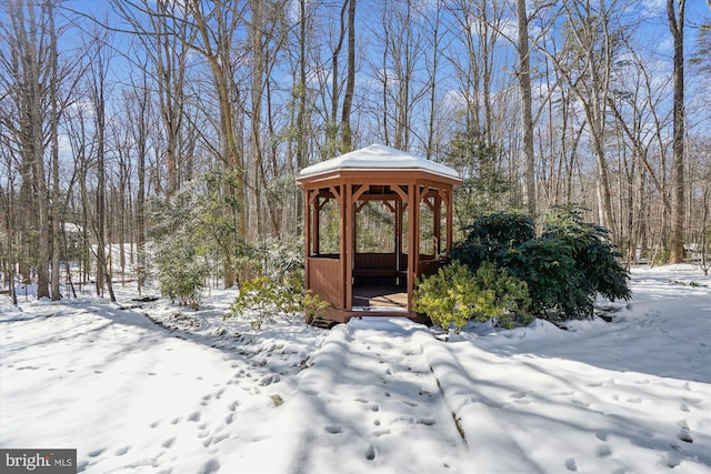 view of snow covered structure