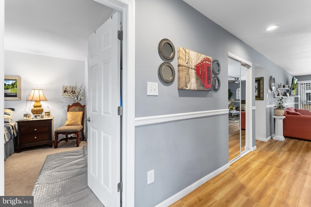 hallway featuring light hardwood / wood-style floors