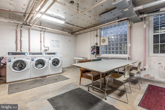 laundry area featuring washing machine and dryer