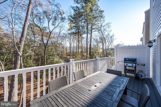 deck featuring area for grilling