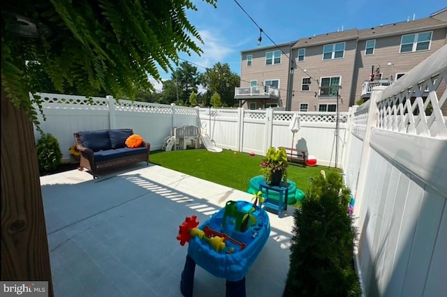 view of patio / terrace with a playground