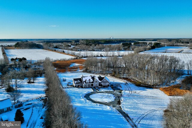 view of snowy aerial view