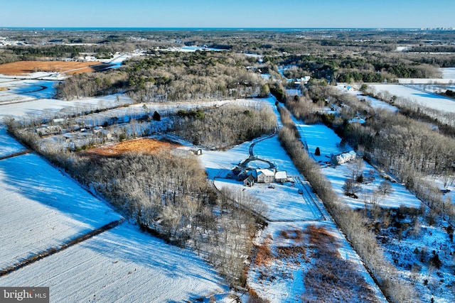 view of snowy aerial view