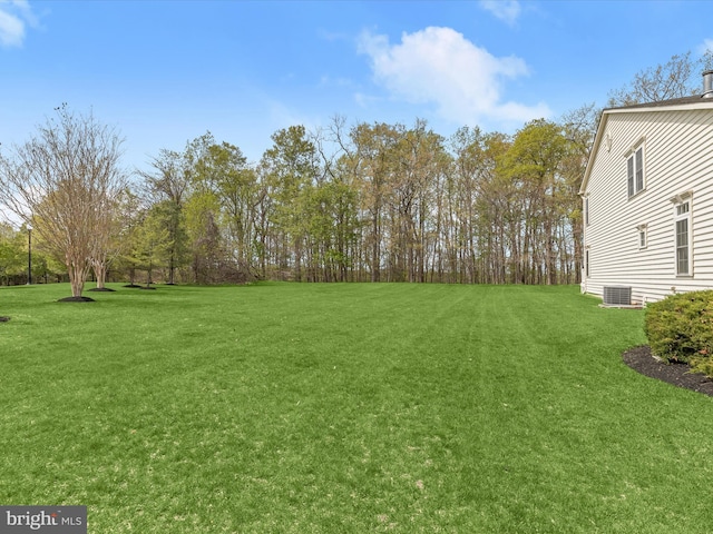 view of yard with central AC